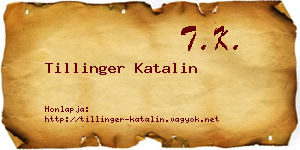 Tillinger Katalin névjegykártya