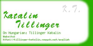 katalin tillinger business card